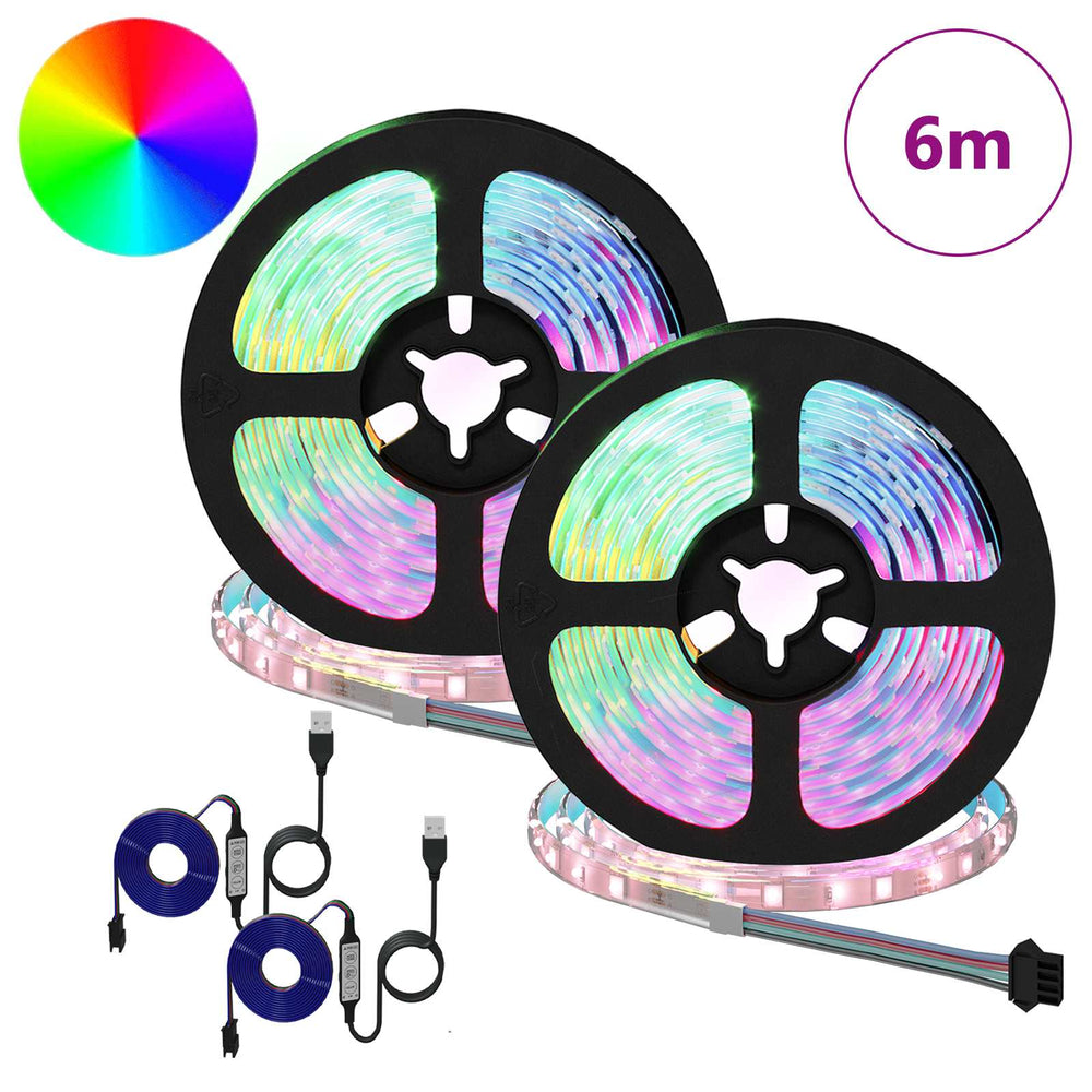 LED Streifen 3000 mm, Schwarz/Transparent, 2er-Set