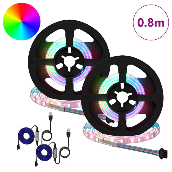 LED Streifen Schwarz Transparent 400 mm 2er-Set