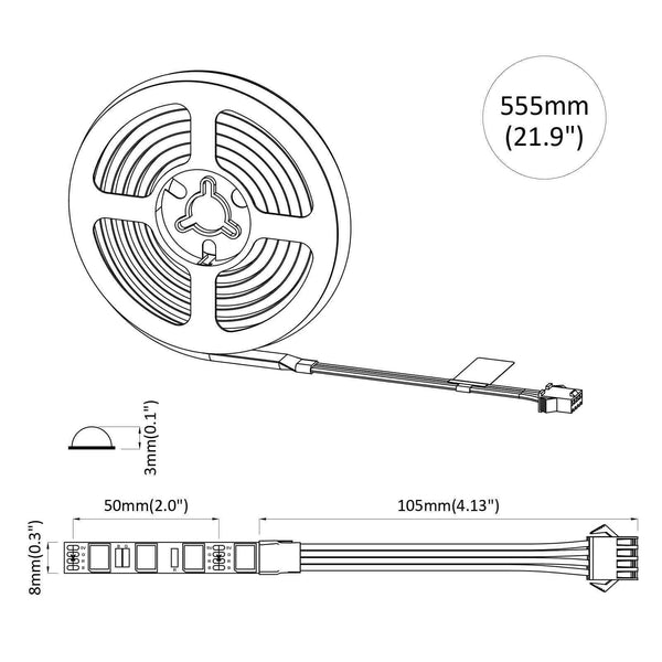 LED Streifen 450mm, 2er Set