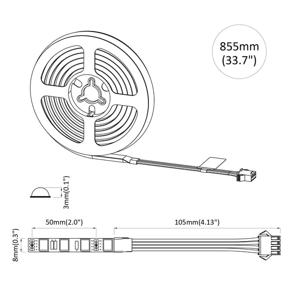 LED Streifen 750 mm, 2er-Set