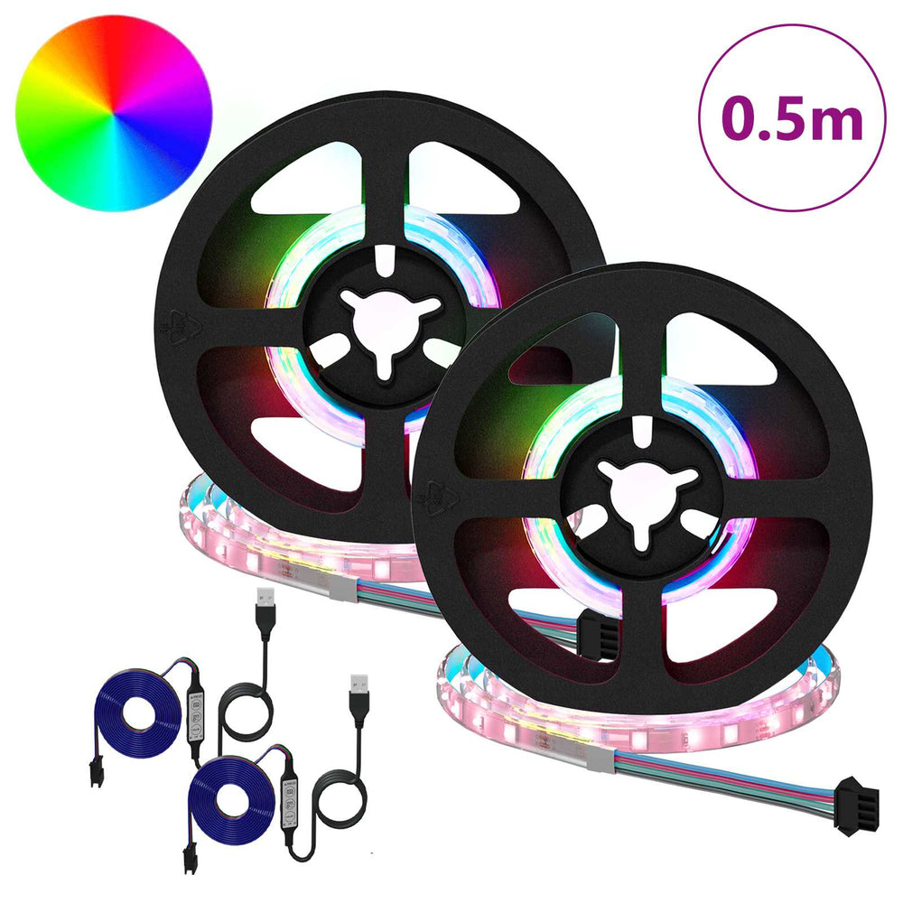 LED Streifen 2er Set, 250mm, Schwarz & Transparent