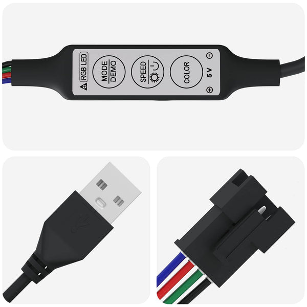 LED Streifen 2er Set, 4700 mm, Schwarz/Transparent