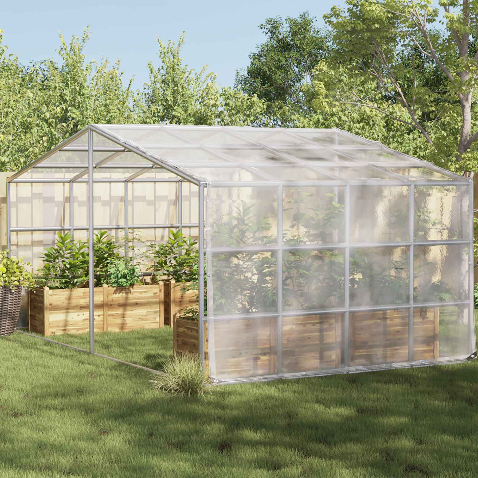 Transparente Pflanzenabdeckung 5x12m