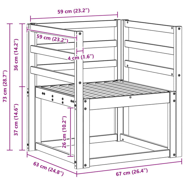 Akazie Massivholz Gartensofa