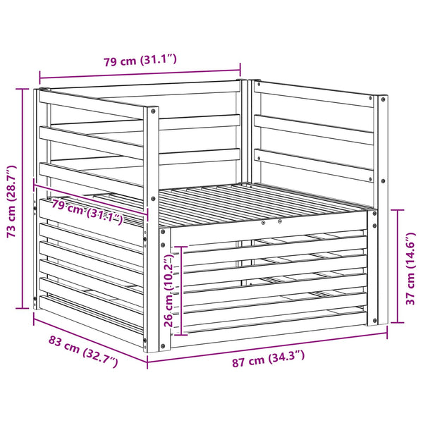 2er-Set Gartensofa mit Armlehnen