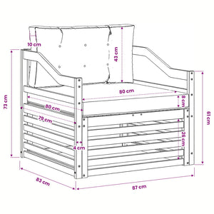 Akazie Outdoor Sofa, Hellgrau