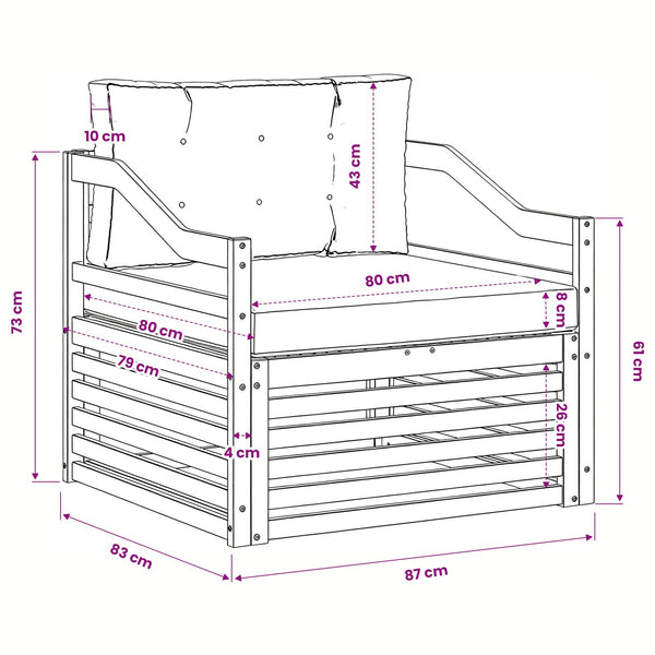 Akazie Outdoor Sofa, Hellgrau