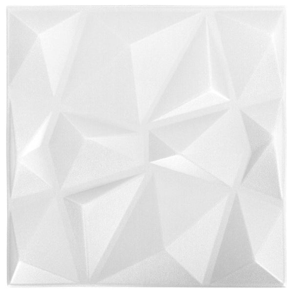 3D Wandpaneele Diamant Weiß 50x50cm (48 Stk.)