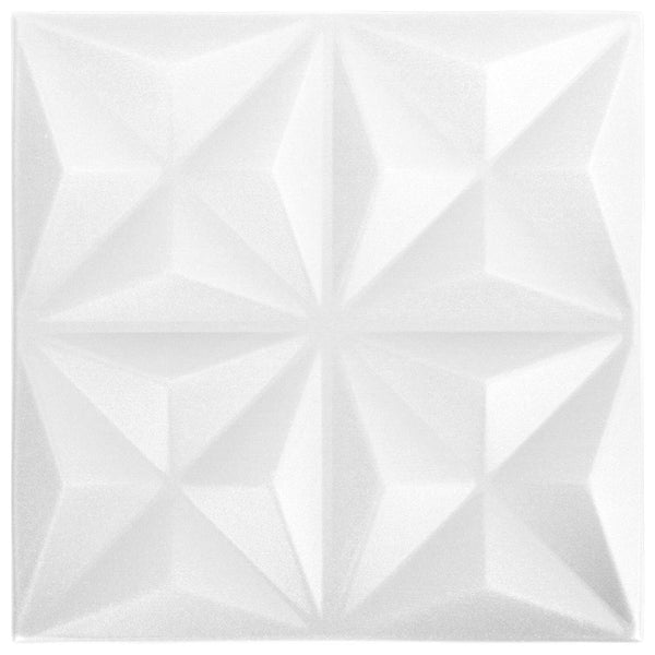 3D Wandpaneele Origami Weiß 50x50cm (24 Stk.)