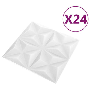 3D Wandpaneele Origami Weiß 50x50cm (24 Stk.)