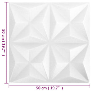 3D Wandpaneele Origami Weiß 50x50cm (48 Stk.)