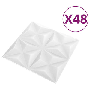 3D Wandpaneele Origami Weiß 50x50cm (48 Stk.)