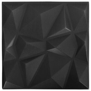 Schwarze 3D Wandpaneele Origami 50x50cm