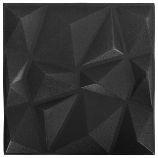 Schwarze 3D Wandpaneele Origami 50x50cm