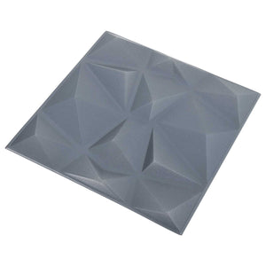 3D Wandpaneele Diamant Grau 50x50cm (12er Set)