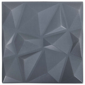 3D Wandpaneele Diamant Grau 50x50cm (12er Set)