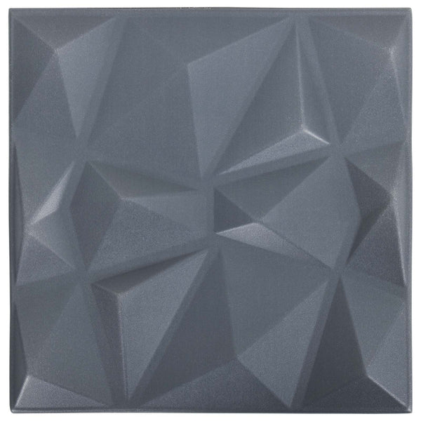 3D Wandpaneele Diamant Grau 50x50cm (12er Set)