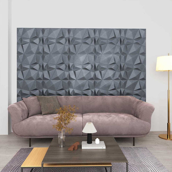 3D Wandpaneele Diamant Grau 50x50cm (48 Stk.)