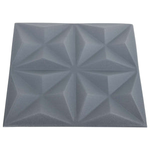 3D Wandpaneele Origami Grau 24er Set