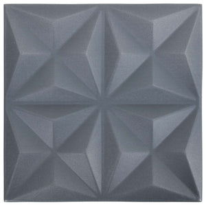 3D Wandpaneele Origami Grau 24er Set