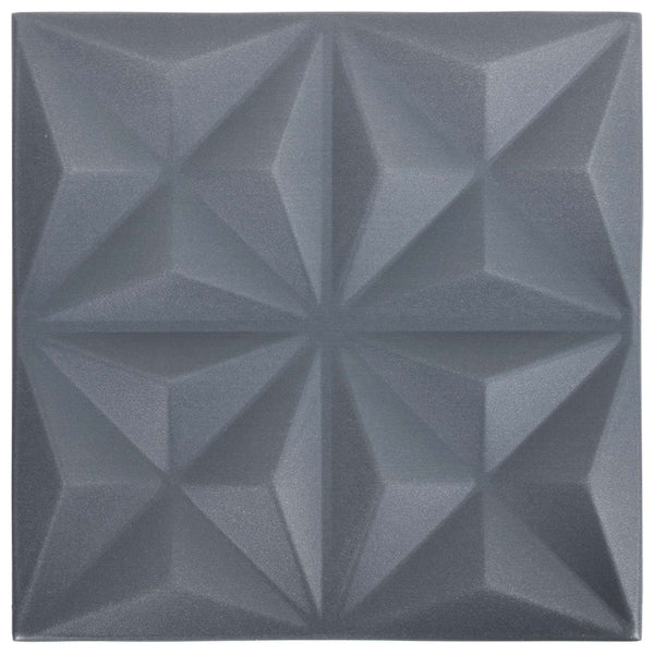 3D Wandpaneele Origami Grau 24er Set