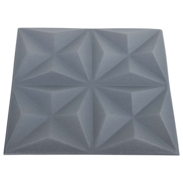 3D Wandpaneele Origami Grau, 48 Stk.