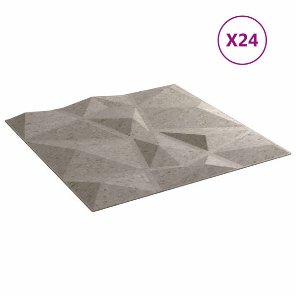 Betongraue Wandpaneele, 24 Stk. 50x50 cm