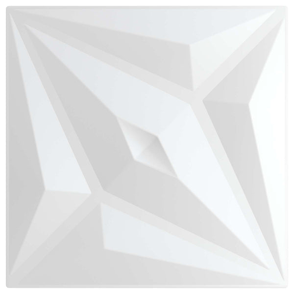 vidaXL Panneaux muraux Étoile 12 pcs Blanc Étoile 50 x 50 cm Mousse XPS