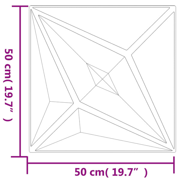 Schwarze 3D Wandpaneele Stern Design 50x50cm