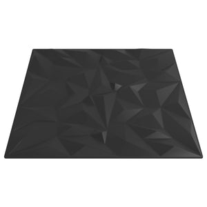 Schwarze Wandpaneele 3D 50x50cm, 24er Set
