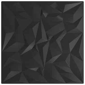 Schwarze Wandpaneele 3D 50x50cm, 24er Set
