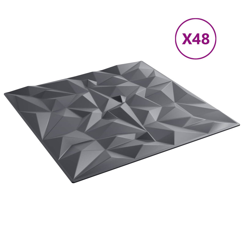 3D Wandpaneele Amethyst Grau 48 Stk