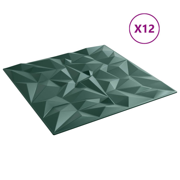 Wandpaneele Amethyst Grün 50x50cm (12er Set)