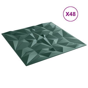 3D Wandpaneele Grün Amethyst 50x50cm, 48 Stk.