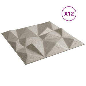 3D Wandpaneele Diamant Beton, 12 Stück