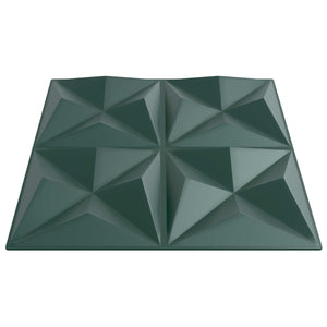 3D Wandpaneele Origami Grün, 12 Stück