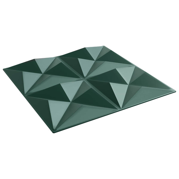 3D Wandpaneele Origami Grün, 24 Stück