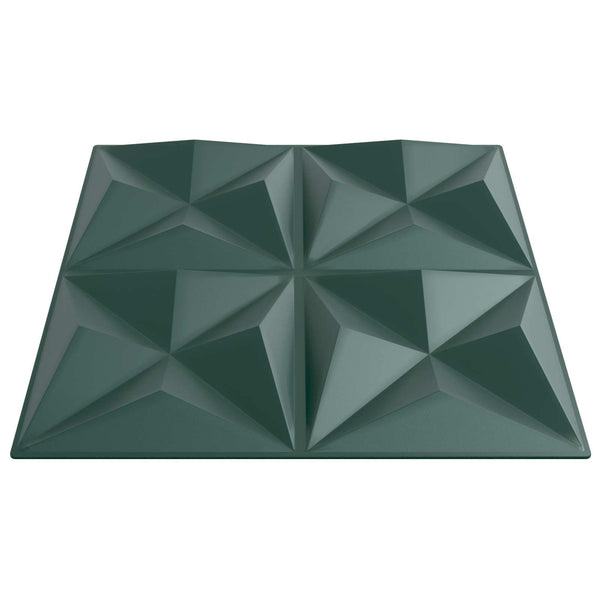 3D Wandpaneele Origami Grün, 24 Stück