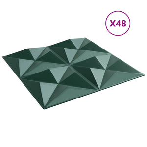 3D Wandpaneele Origami Grün 48 Stk.