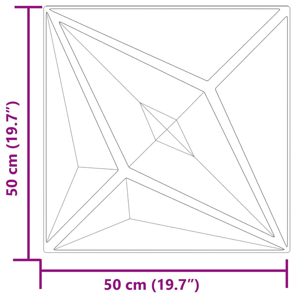 3D Wandpaneele Stern Grau 24 Stk.