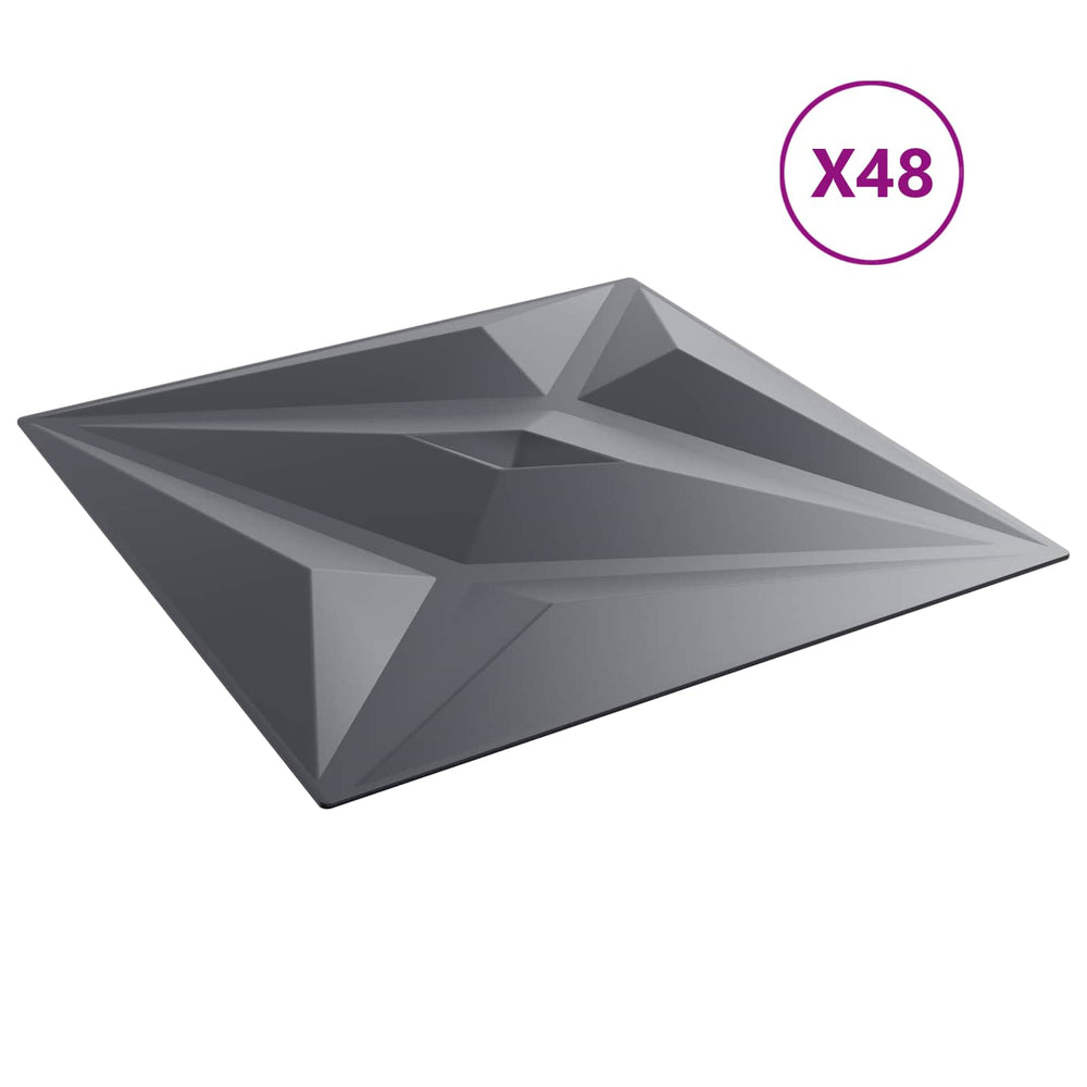 3D Wandpaneele Stern Grau 48 Stk