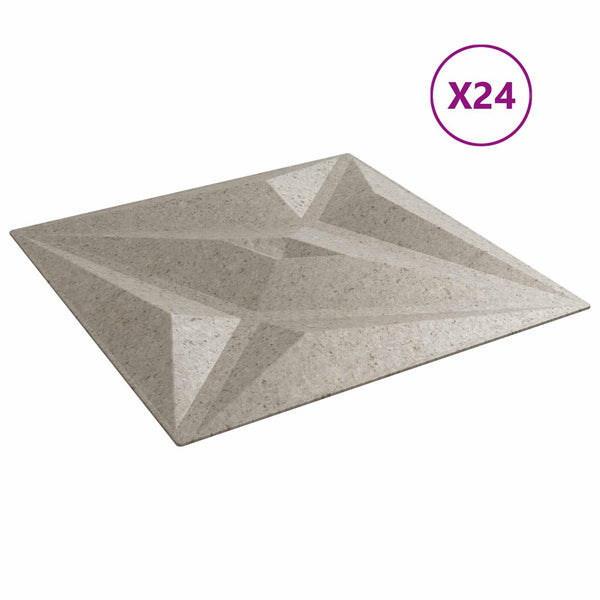 3D Wandpaneele Stern Beton 50x50cm, 24 Stk.