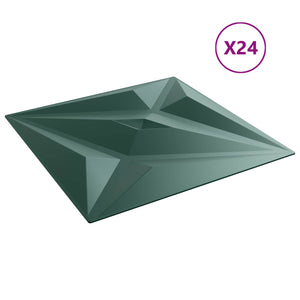 3D Wandpaneele Stern Grün 50x50cm (24er Set)