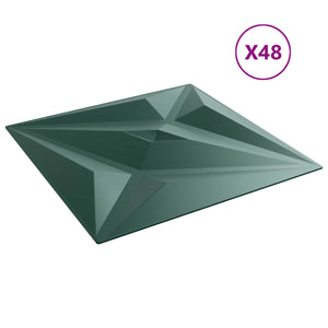 3D Wandpaneele Stern Grün, 48 Stk.