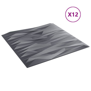 Wandpaneele Steingrau 3D XPS 50x50cm, 12 Stk.