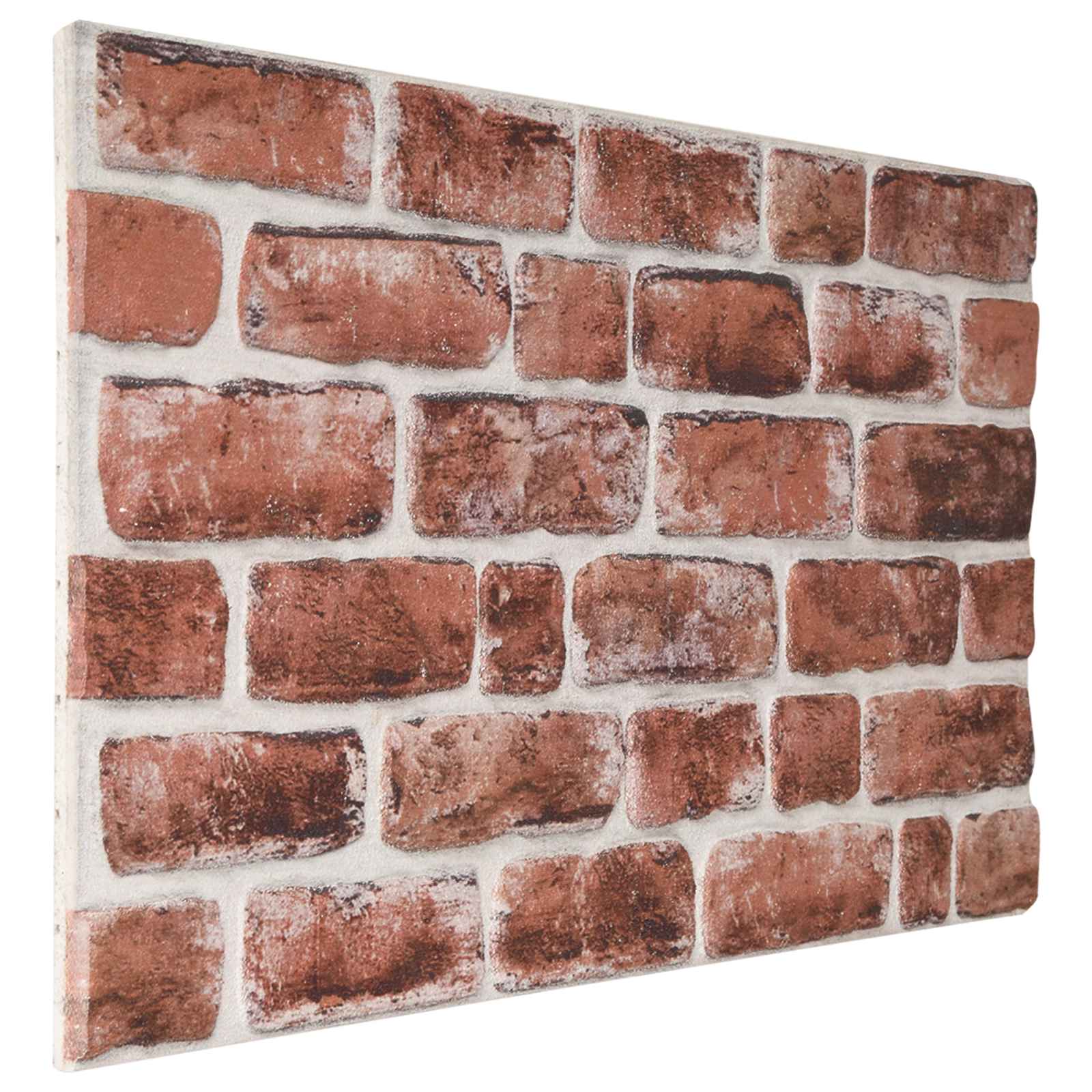 Wandpaneele Dunkelbraun/Weiß Steinmuster 100x50cm (10 Stk.)