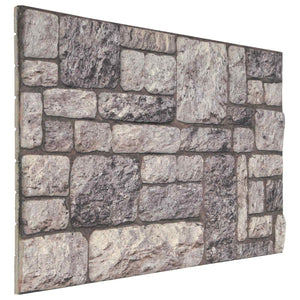 Wandpaneele Grau/Weiß Steinmuster 100x50cm, 10 Stk.