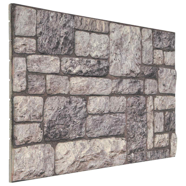 Wandpaneele Grau/Weiß Steinmuster 100x50cm, 10 Stk.
