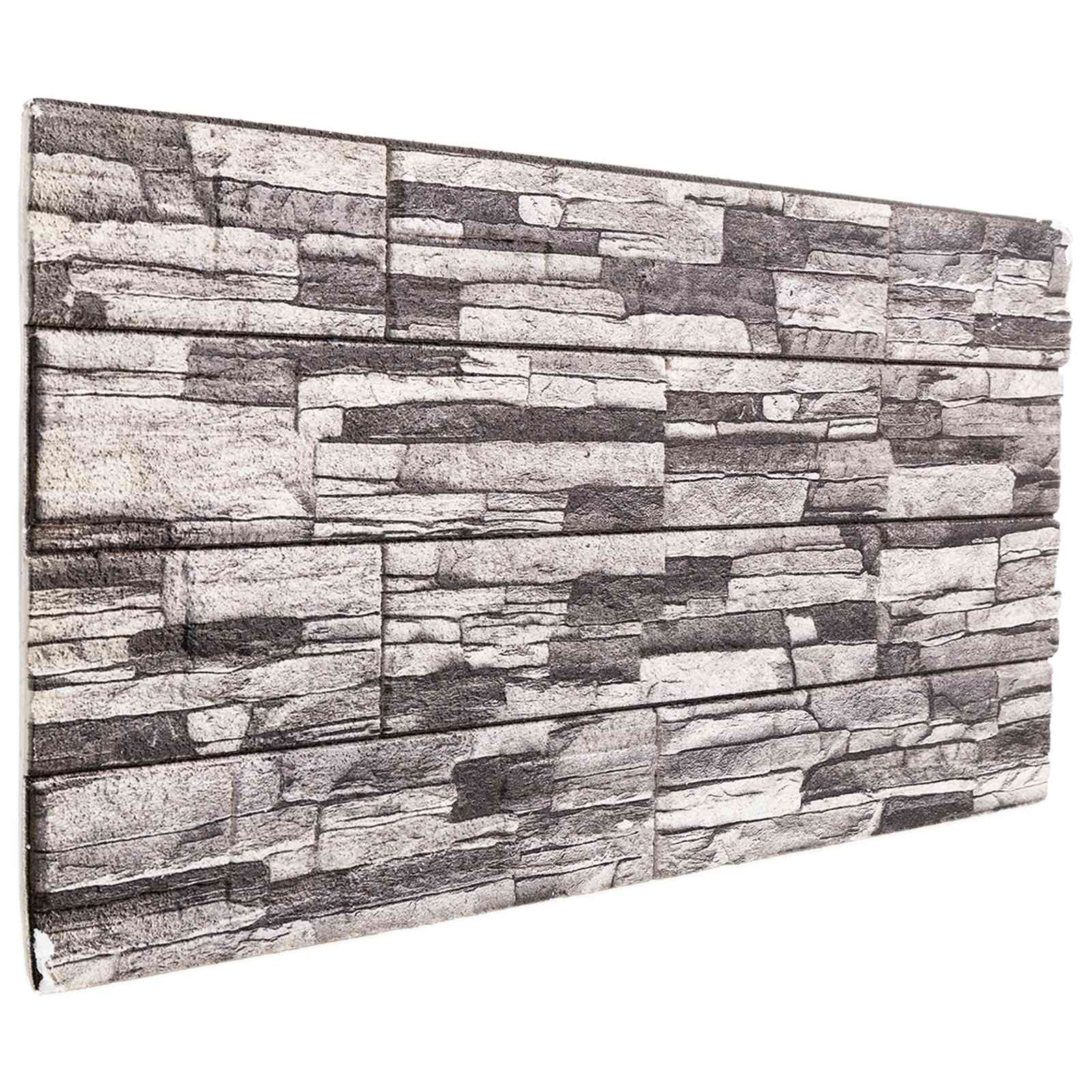 Wandpaneele 10er Set Dunkelgrau Hellgrau 100x50cm