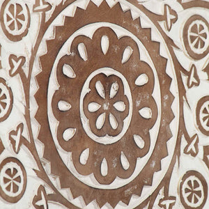 Kunst Deko Set Braun/Weiß 40x40cm, 2-teilig